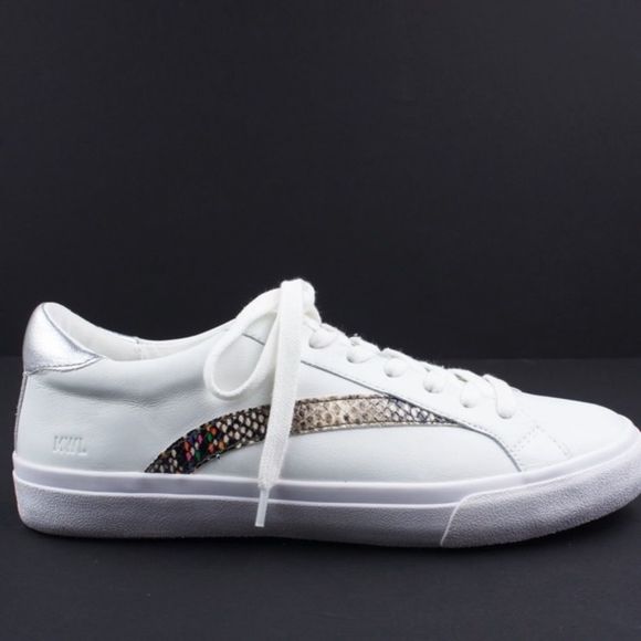 New MADEWELL Womens Size 6.5 Sidewalk Low-Top Sneakers Metallic Stamped Leather - Picture 2 of 4